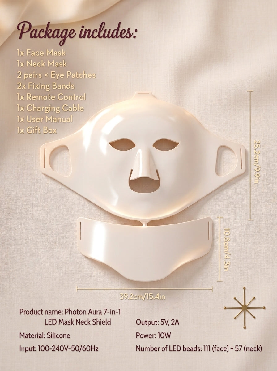 Atomic Glow — Photon Aura 7-in-1 LED Mask & Neck Shield